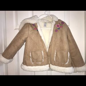 girls size 3T suede fax fur winter coat